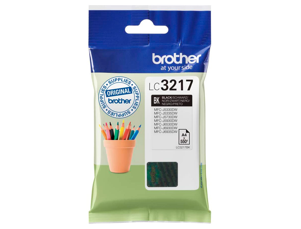 TINTEIRO BROTHER LC3217BK MFCJ6530 / MFCJ6935 PRETO 550 PAGINAS