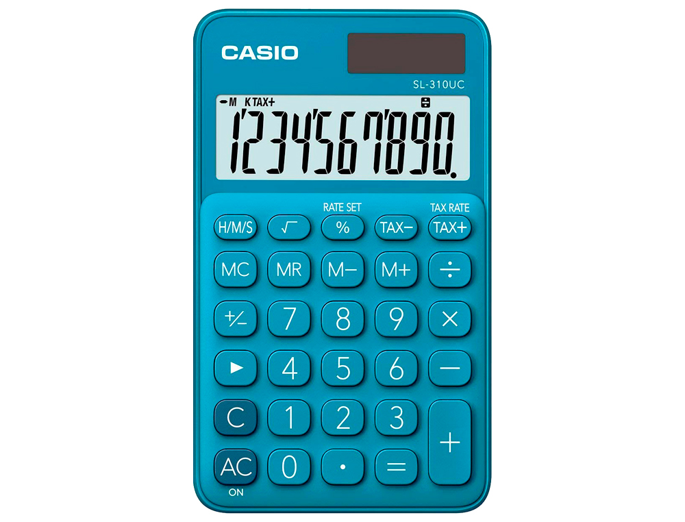 CALCULADORA CASIO SL-310UC-PK BOLSO 10 DIGITOS TAX +/- TECLA DUPLO ZERO COR ROSA