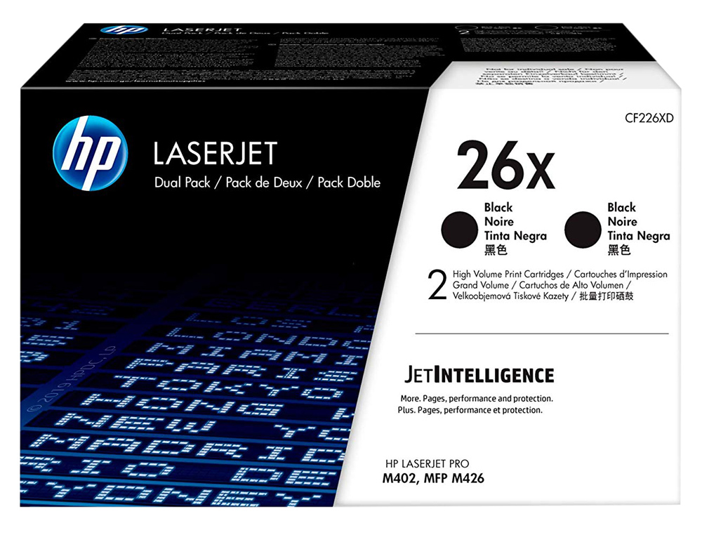 TONER HP LASERJET PRO 26X M402 MFP M426 PRETO PACK DE 2 UNIDADES 9000 PAGINAS
