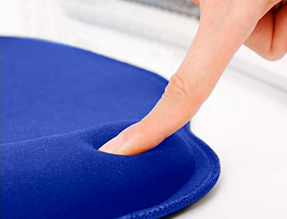 TAPETE PARA RATO Q-CONNECT COM APOIO DE PULSOS ERGONOMICA DE GEL COR AZUL