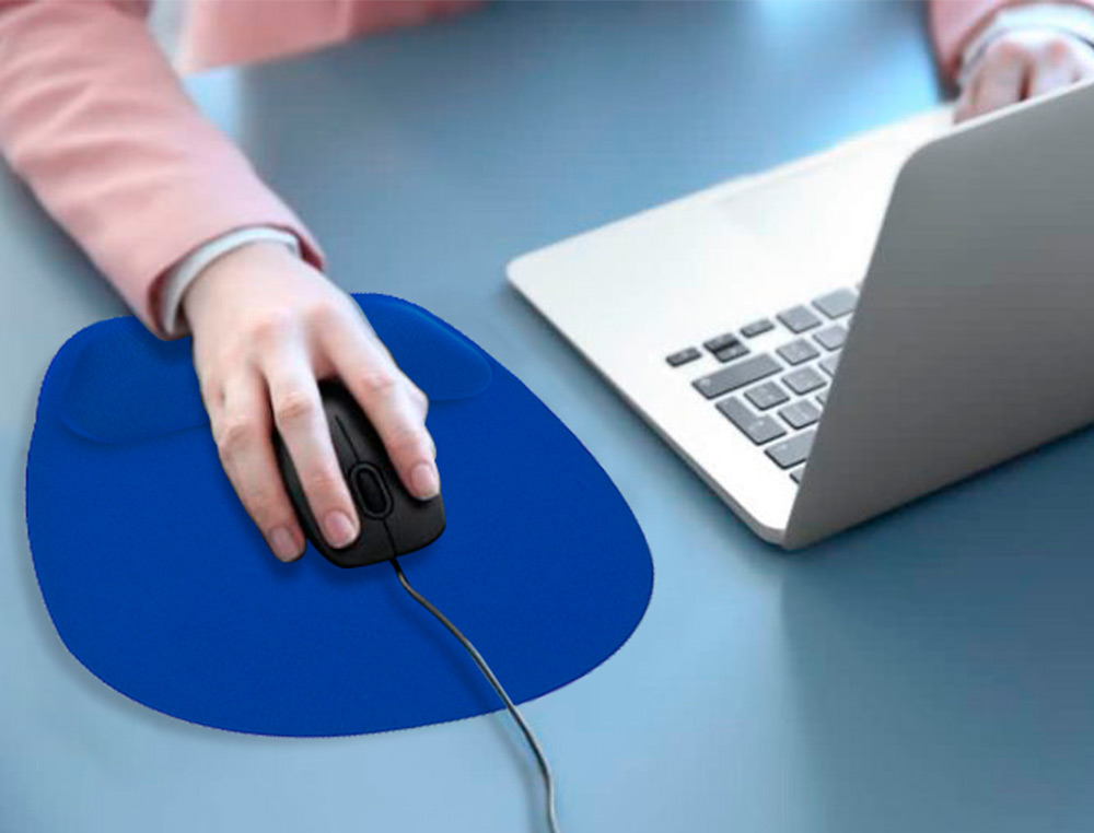 TAPETE PARA RATO Q-CONNECT COM APOIO DE PULSOS ERGONOMICA DE GEL COR AZUL