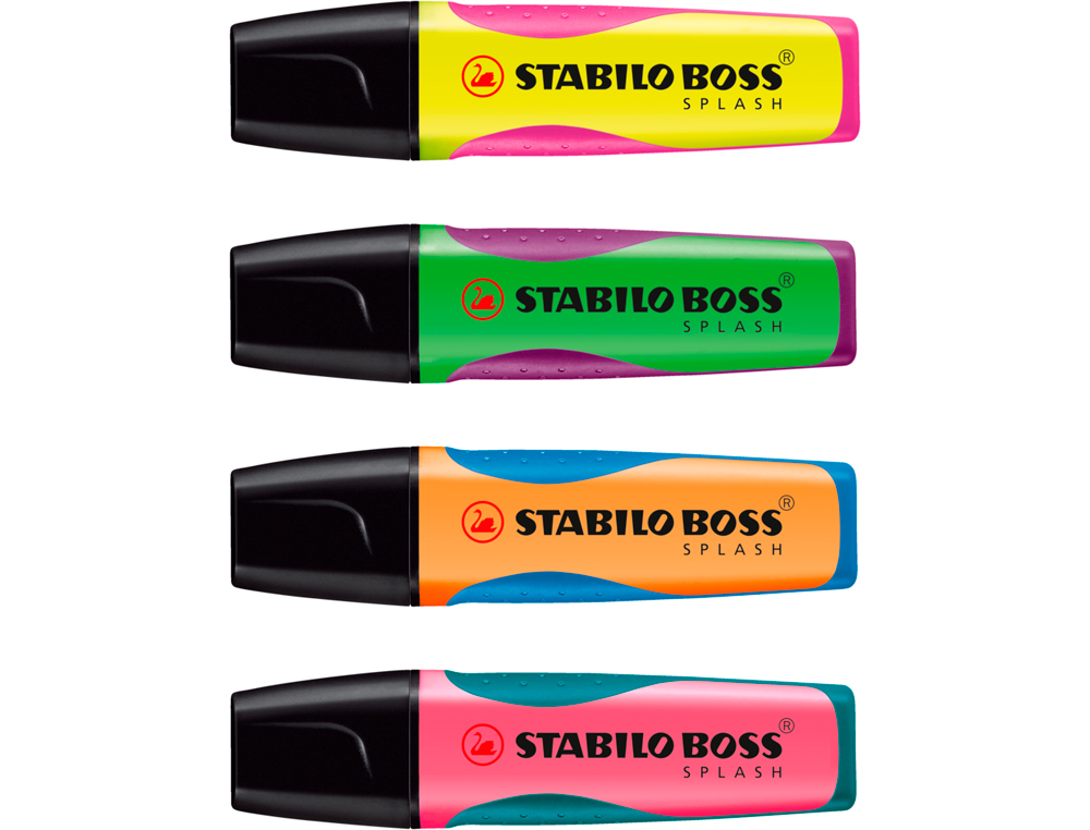 MARCADOR STABILO BOSS SPLASH 75 EXPOSITOR DE SECRETARIA DE 15 UNIDADES CORES SORTIDAS