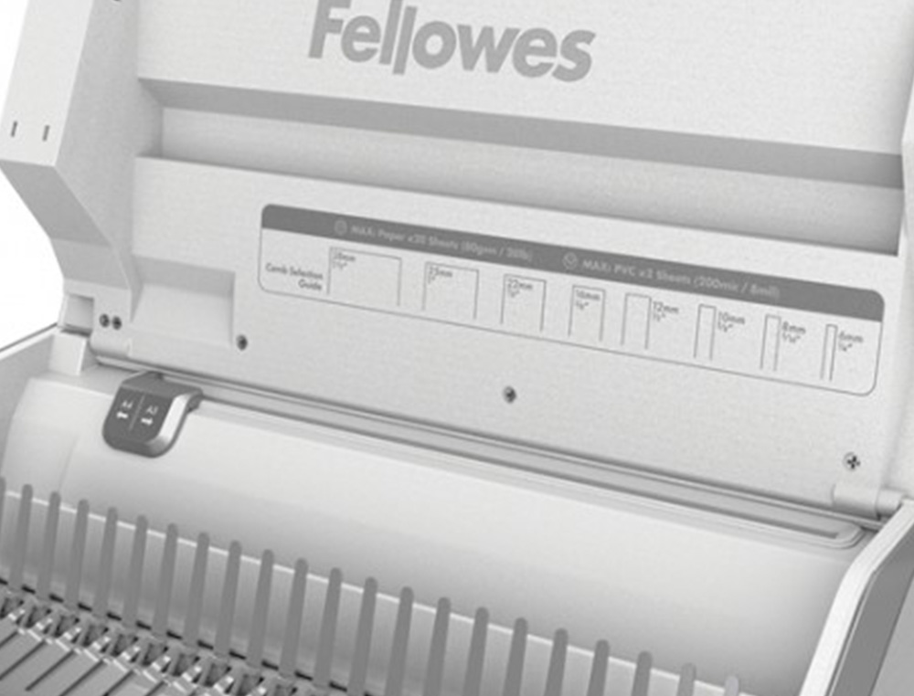 ENCADERNADORA PARA ESPIRAL FELLOWES LYRA 3 EM 1 PERFURA ATE 20H A4 ENCADERNA 300F AGRAFA 30F FURADOR 2 E 4 PUNCOES