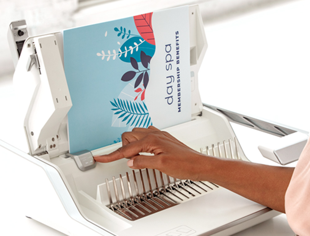 ENCADERNADORA PARA ESPIRAL FELLOWES LYRA 3 EM 1 PERFURA ATE 20H A4 ENCADERNA 300F AGRAFA 30F FURADOR 2 E 4 PUNCOES