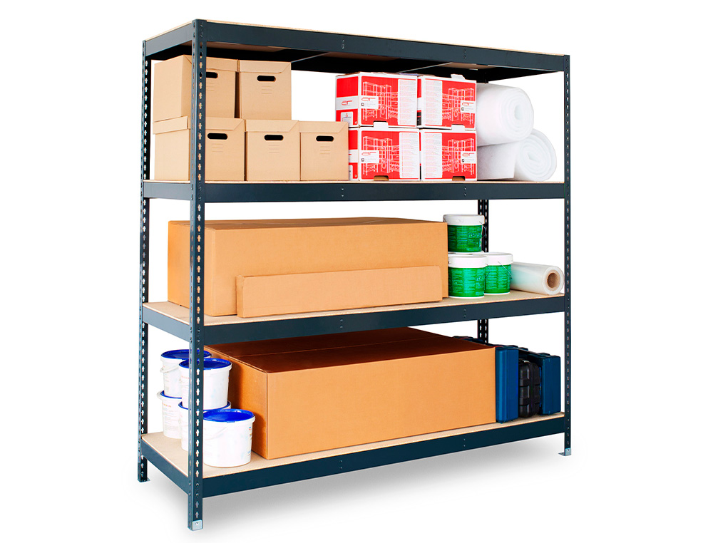 ESTANTE METALICA AR STOCKER 200X200X70 CM 4 PRATELEIRAS 450 KG POR PRATELEIRA SEM PARAFUSOS COR CINZA