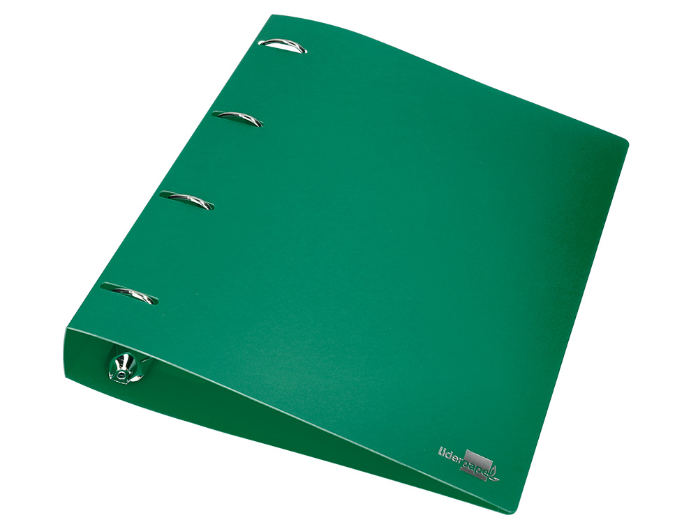 PASTA LIDERPAPEL POLIPROPILENO DIN A4 4 ANEIS MISTOS 40 MM VERDE TRANSLUCIDO