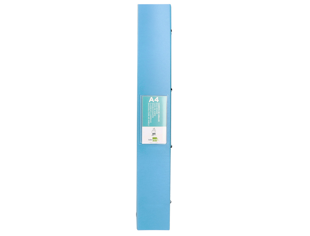 PASTA LIDERPAPEL POLIPROPILENO DIN A4 4 ANEIS MISTOS 40 MM CELESTE OPACO