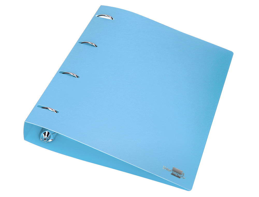 PASTA LIDERPAPEL POLIPROPILENO DIN A4 4 ANEIS MISTOS 40 MM CELESTE OPACO