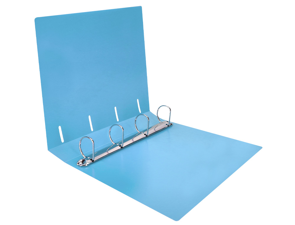 PASTA LIDERPAPEL POLIPROPILENO DIN A4 4 ANEIS MISTOS 40 MM CELESTE OPACO