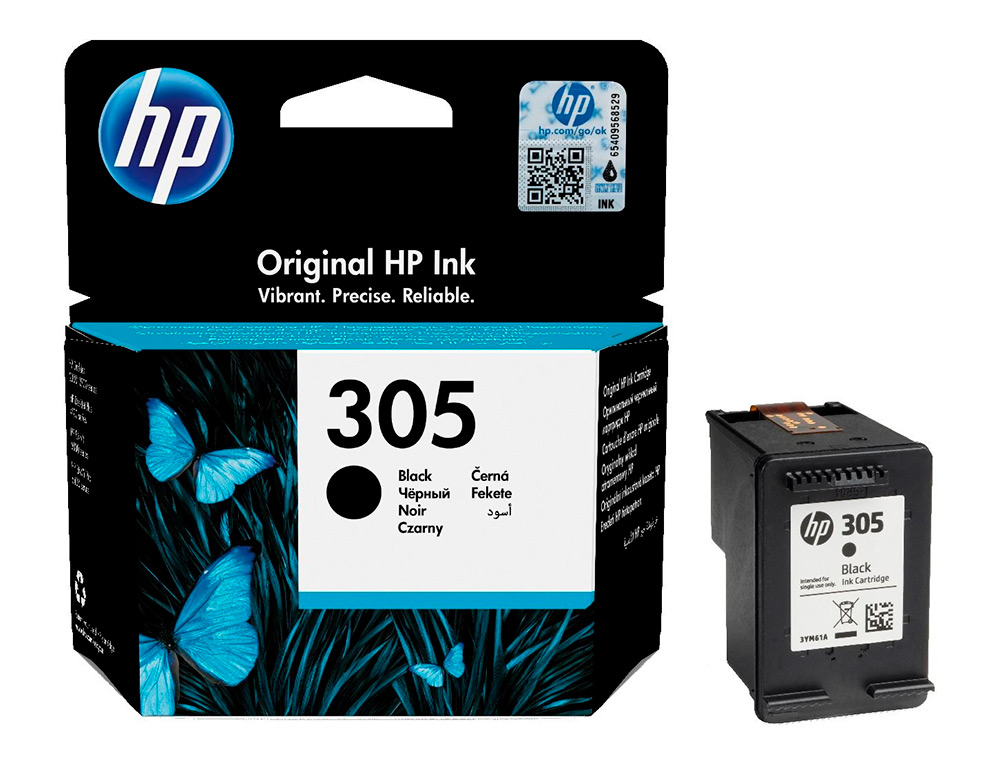 TINTEIRO HP 305 DESKJET 1210 / 1212 / 1255 / 2732 / 2752 / 4155 / 4158 ENVY 6020 / 6052 /6055 / 6420 PRETO 120