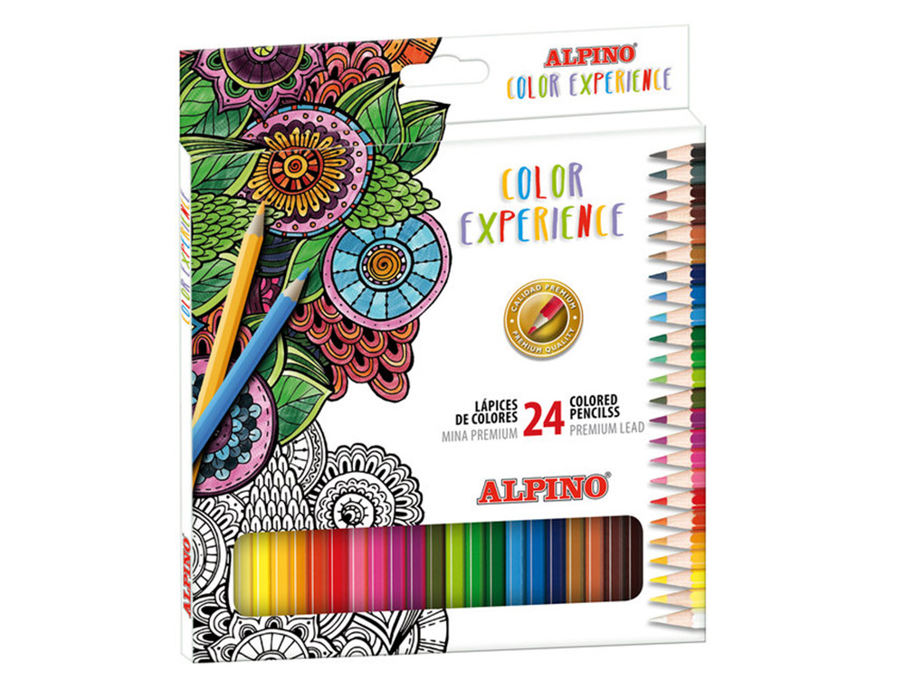 SET DE DESENHO ALPINO COLOR EXPERIENCE 24 LÁPIS DE COR E LIVRO DE 120 MANDALAS
