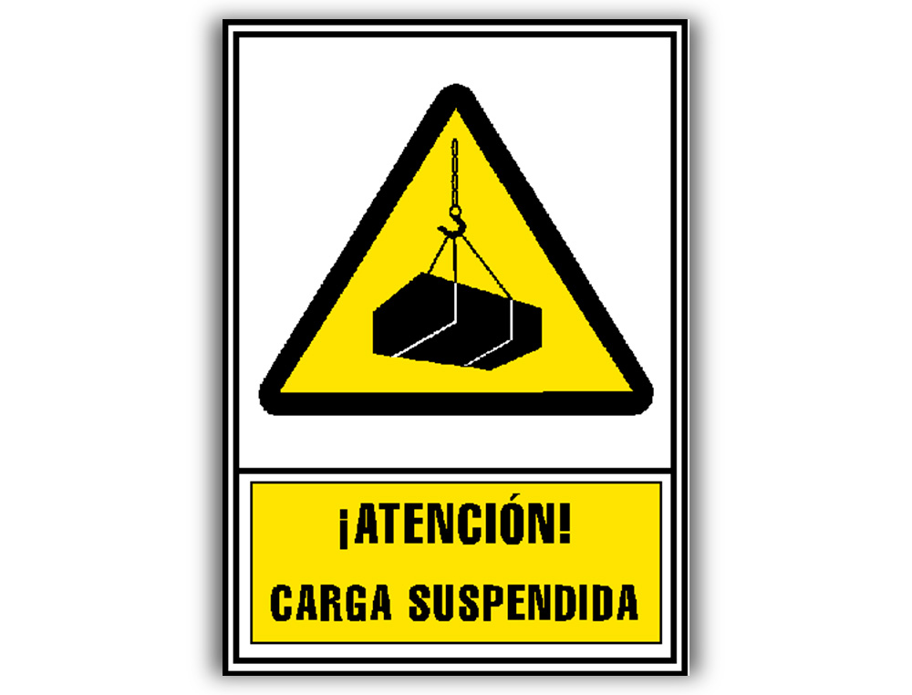 PICTOGRAMA ARCHIVO 2000 ATENCAO CARGA SUSPENSA PVC AMARELO LUMINISCENTE 210X297 MM