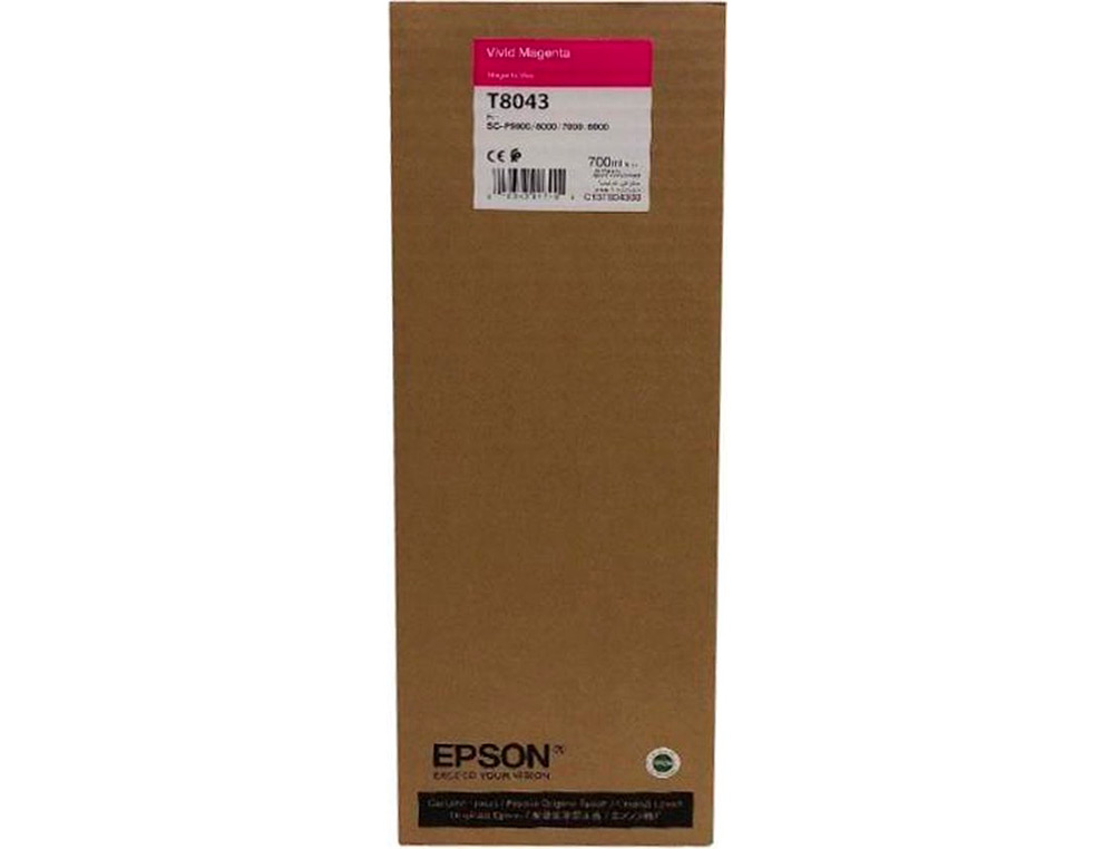 TINTEIRO EPSON GF SURECOLOR SERIE SC-P VIVID MAGENTA ULTRACHROME HDX/HD 700ML