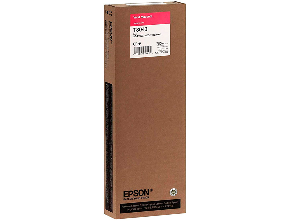 TINTEIRO EPSON GF SURECOLOR SERIE SC-P VIVID MAGENTA ULTRACHROME HDX/HD 700ML