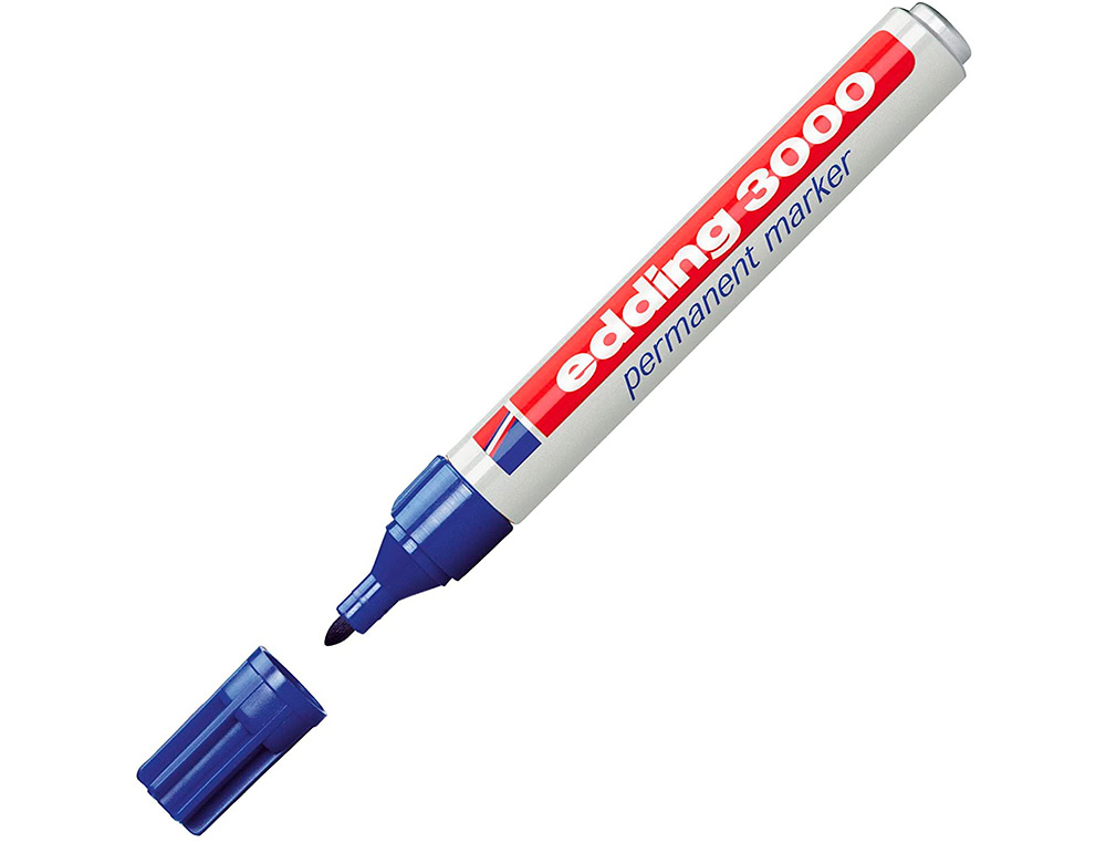 MARCADOR EDDING MARCADOR PERMANENTE 3000 AZUL N.3 PONTA REDONDA 1,5-3 MM BLISTER DE 1 UNIDADE