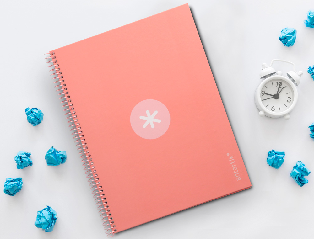 CADERNO ESPIRAL A4 MICRO ANTARTIK CAPA FORRADA 80F 90 GR QUADRICULA 5MM 1 BANDA 4 FUROS COR ROSA CLARO