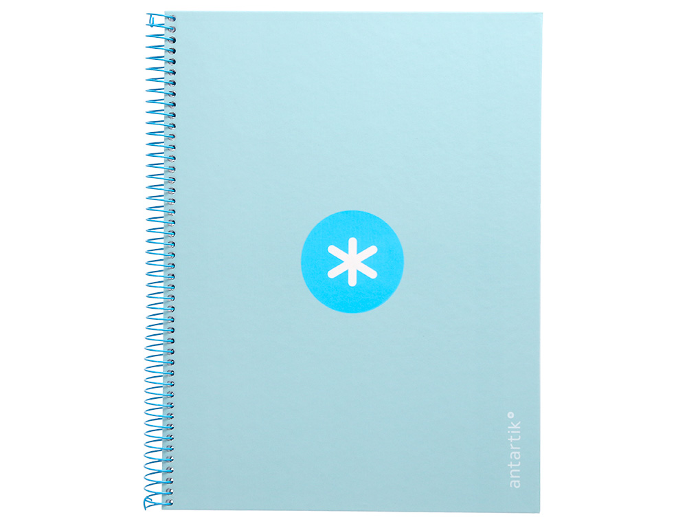 CADERNO ESPIRAL A4 MICRO ANTARTIK CAPA FORRADA 80F 90 GR QUADRICULA 5MM 1 BANDA 4 FUROS COR CELESTE