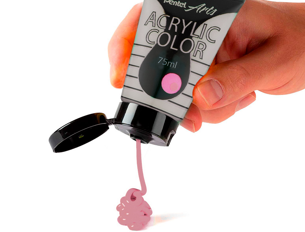 TINTA ACRILICA PENTEL EM TUBO DE 75 ML COR ESPECIAL PEROLA IRIDESCENTE VERMELHO