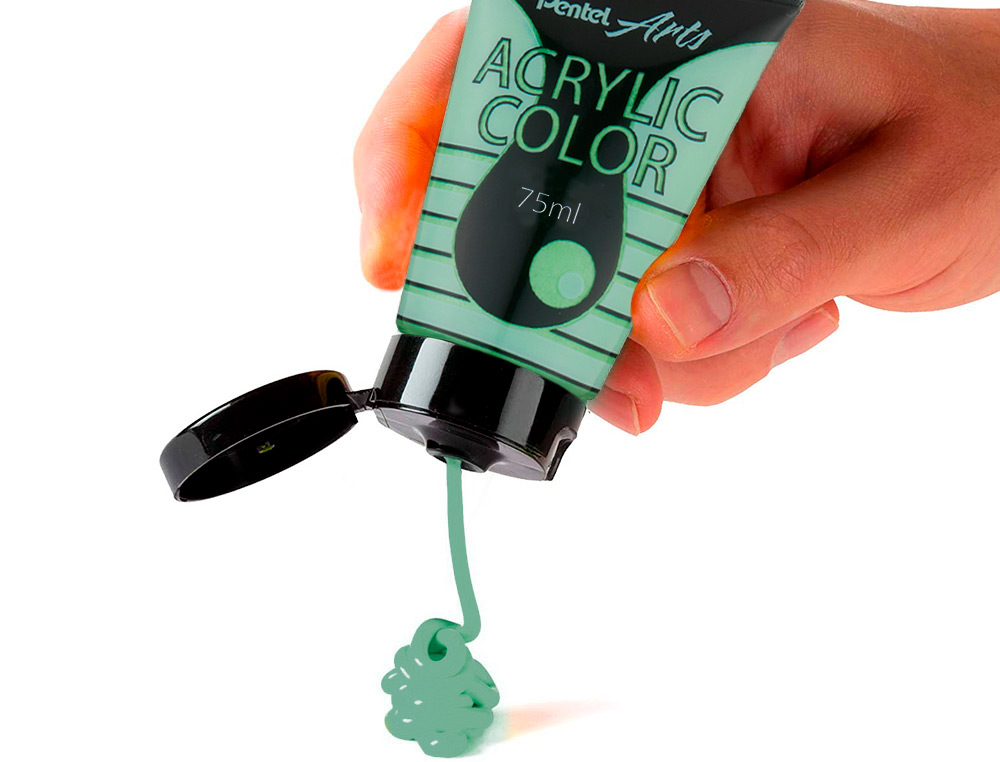 TINTA ACRILICA PENTEL EM TUBO DE 75 ML COR ESPECIAL AMARELO ESVERDEADO METALICO