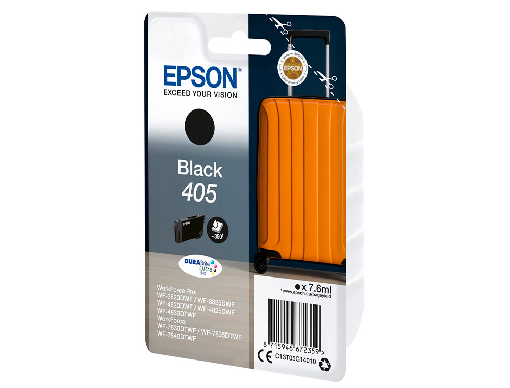 TINTEIRO EPSON 405 WF-3820DWF / WF-4820DWF / WF-7830DTWF / WF-7840DTWF PRETO
