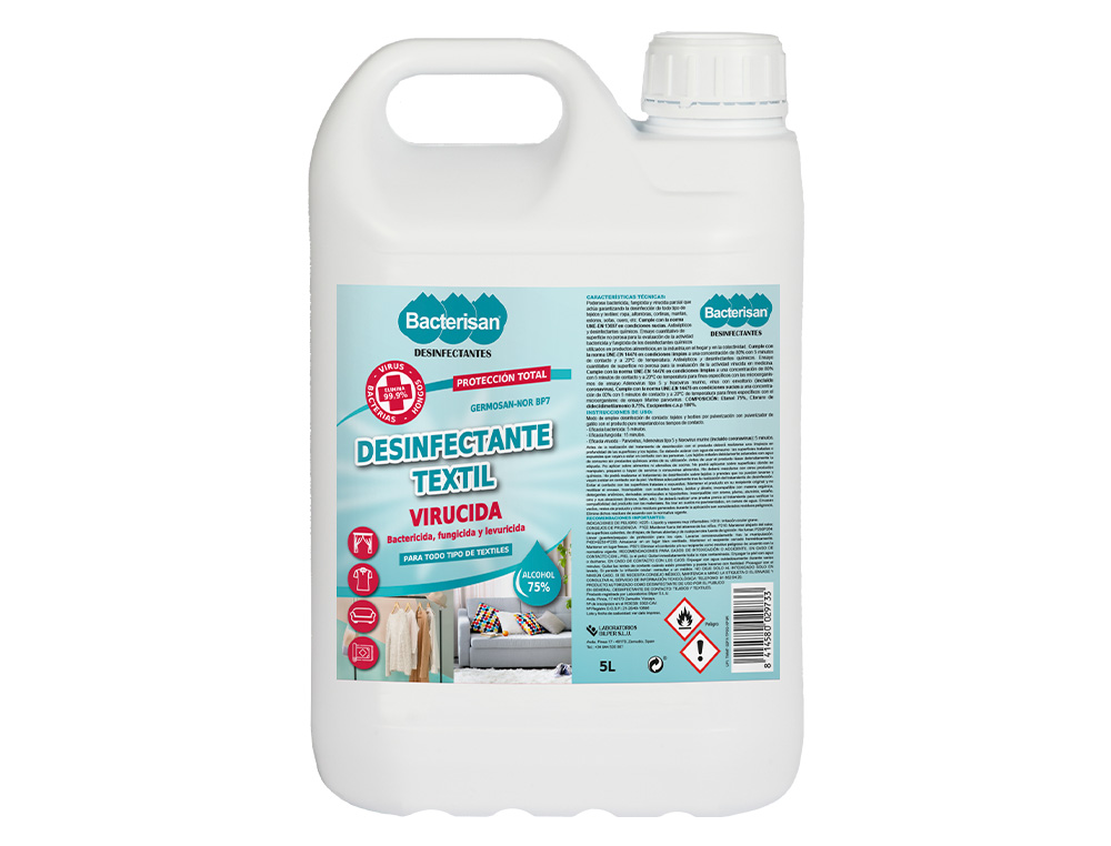 DESINFETANTE BACTERISAN GERMOSAN-NOR BP7 VIRUCIDA PARA TEXTIL GARRAFA DE 5 LITROS
