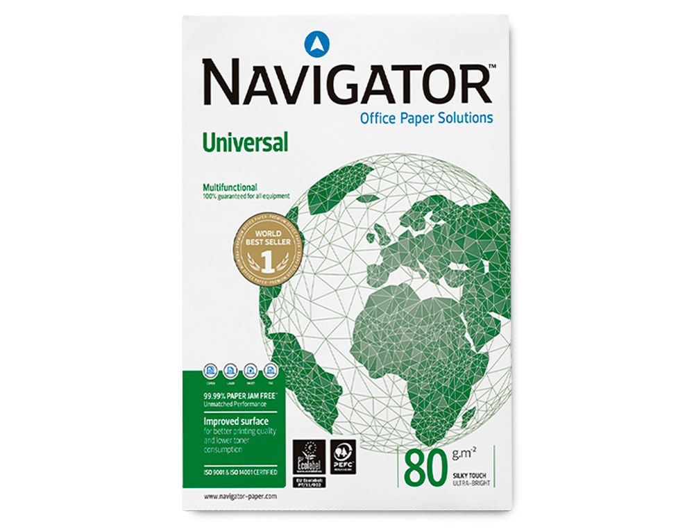 PAPEL FOTOCOPIA NAVIGATOR DIN A4 80 GR EMBALAGEM DE 400 FOLHAS
