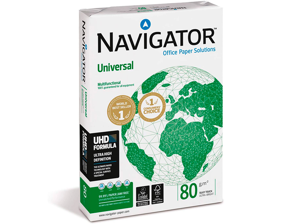 PAPEL FOTOCOPIA NAVIGATOR DIN A4 80 GR EMBALAGEM DE 400 FOLHAS
