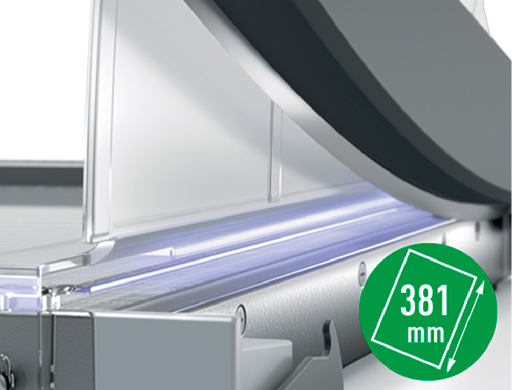 GUILHOTINA DE ALAVANCA LEITZ PRECISION OFFICE PRO A4+ BASE VIDRO COMPRIMENTO CORTE 381 MM CAPAC. DE CORTE 25 F