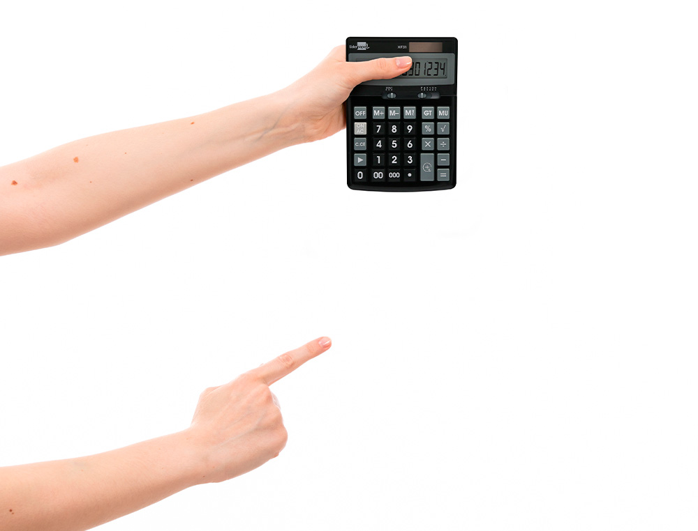CALCULADORA LIDERPAPEL DE SECRETARIA XF31 14 DIGITOS SOLAR E PILHAS COR PRETO 170X122X35 MM