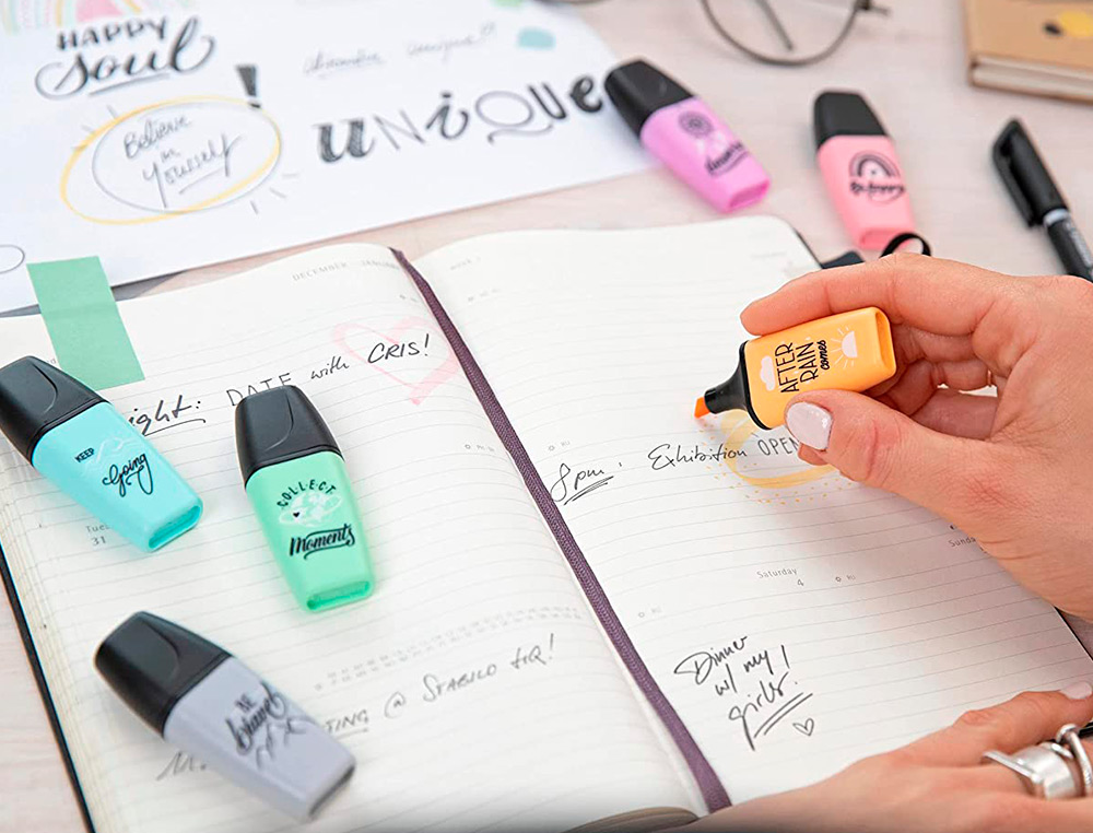MARCADOR STABILO BOSS MINI PASTEL LOVE ESTOJO DE 5 UNIDADES CORES SORTIDAS