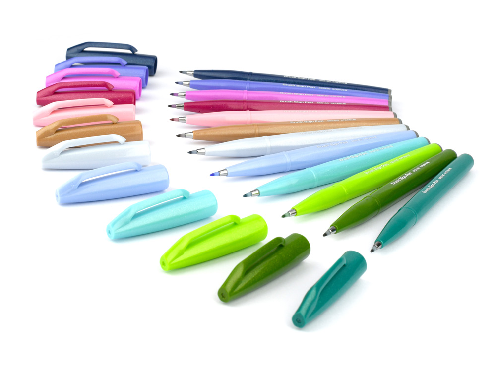 CANETA PINCEL PENTEL TOUCH EM ESTOJO DE 12 UNIDADES