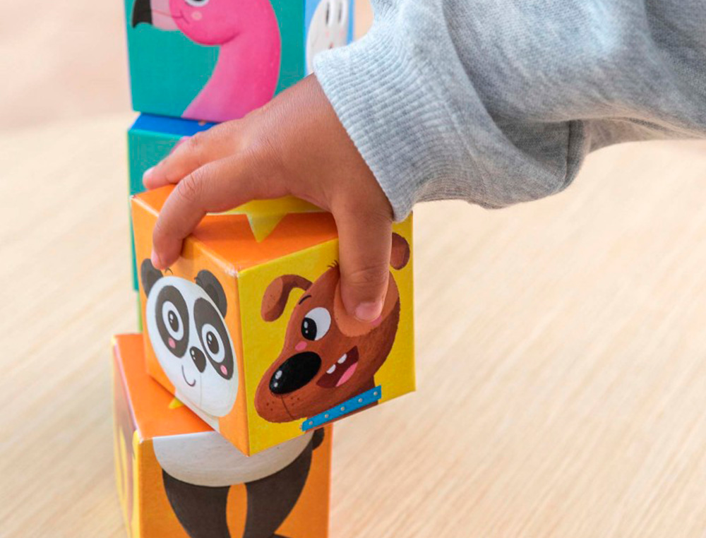 PUZZLE GOULA CUBOS DE CARTAO EMPILHAVEIS MATCH&MIX 6 PECAS