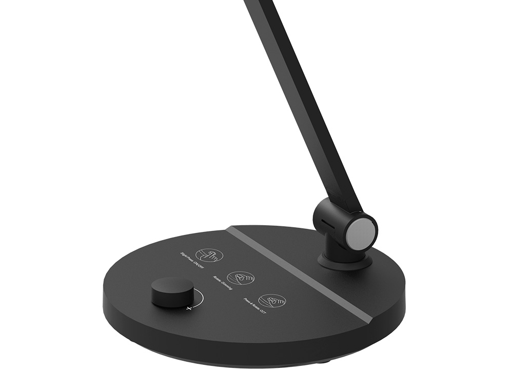 CANDEEIRO DE ESCRITORIO Q-CONNECT SECRETARIA PROFISSIONAL ABS 80 LEDS 7 W COM INTERRUPTOR COR PRETO