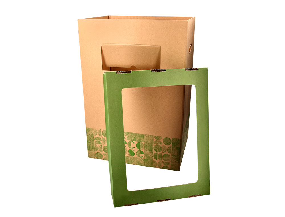CESTO DE PAPEIS RECICLAGEM LIDERPAPEL CARTAO DUPLO 100% RECICLADO E RECICLAVEL 450X350X650 MM