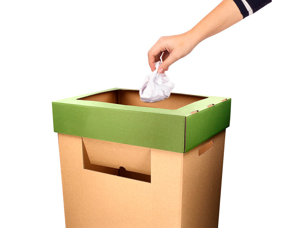 CESTO DE PAPEIS RECICLAGEM LIDERPAPEL CARTAO DUPLO 100% RECICLADO E RECICLAVEL 450X350X650 MM