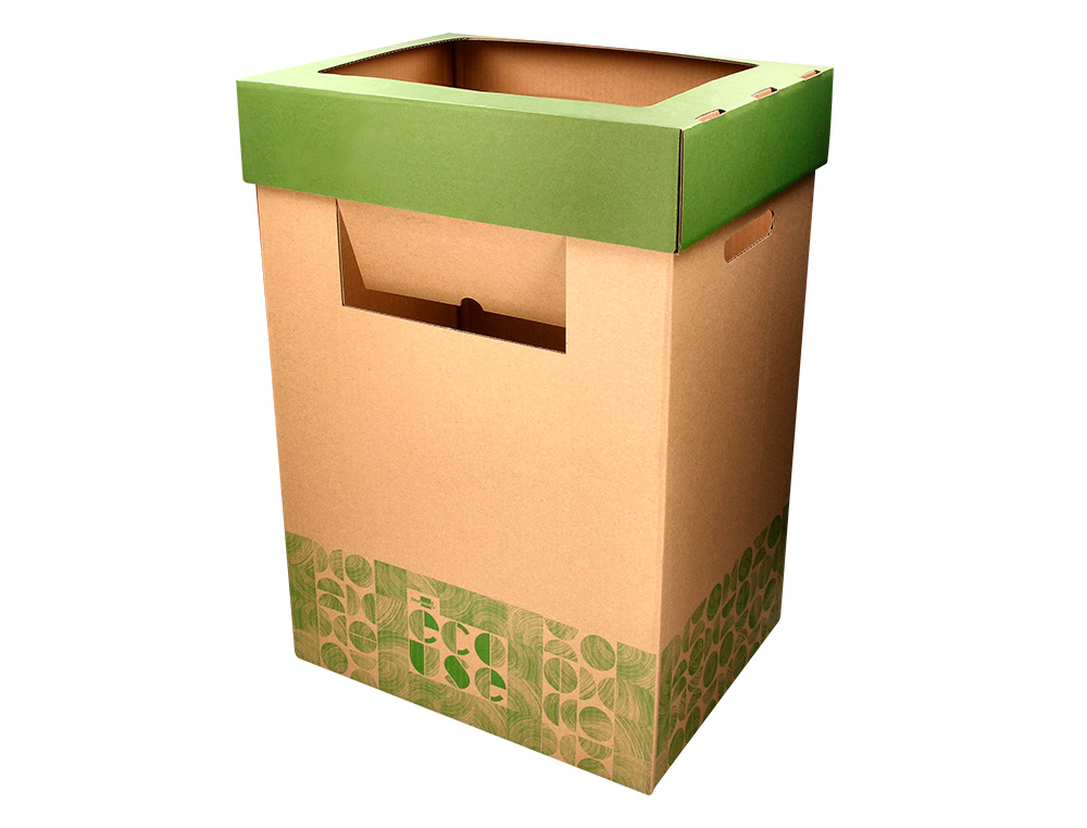 CESTO DE PAPEIS RECICLAGEM LIDERPAPEL CARTAO DUPLO 100% RECICLADO E RECICLAVEL 450X350X650 MM