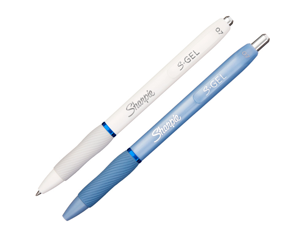 ESFEROGRAFICA SHARPIE FASHION RETRATIL TINTA GEL AZUL 0,7 MM CAIXA 2 UNIDADES AZUL CEU/BRANCO