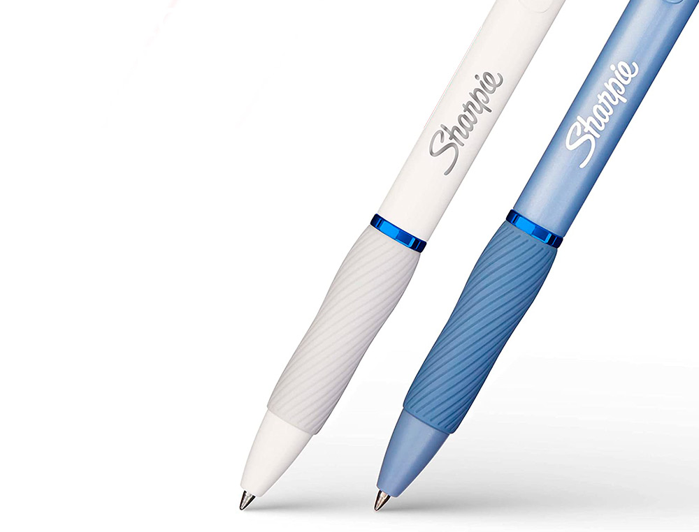 ESFEROGRAFICA SHARPIE FASHION RETRATIL TINTA GEL AZUL 0,7 MM CAIXA 2 UNIDADES AZUL CEU/BRANCO