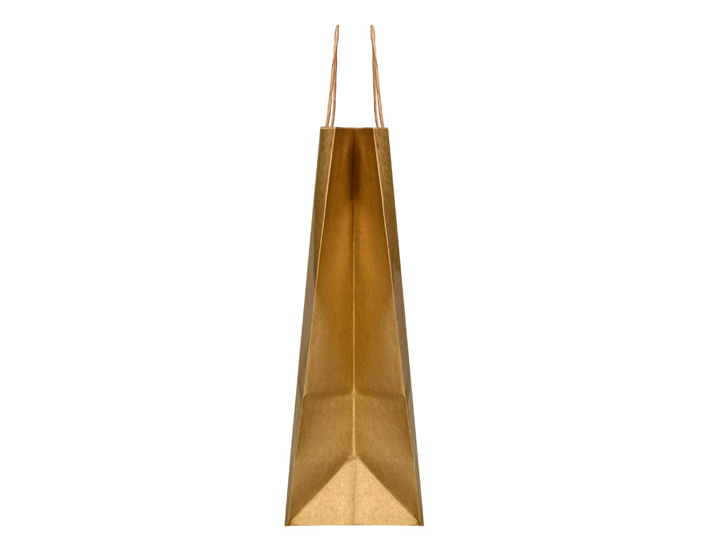 SACO DE PAPEL Q-CONNECT KRAFT OURO XS COM ASA TORCIDA 180X240X80 MM