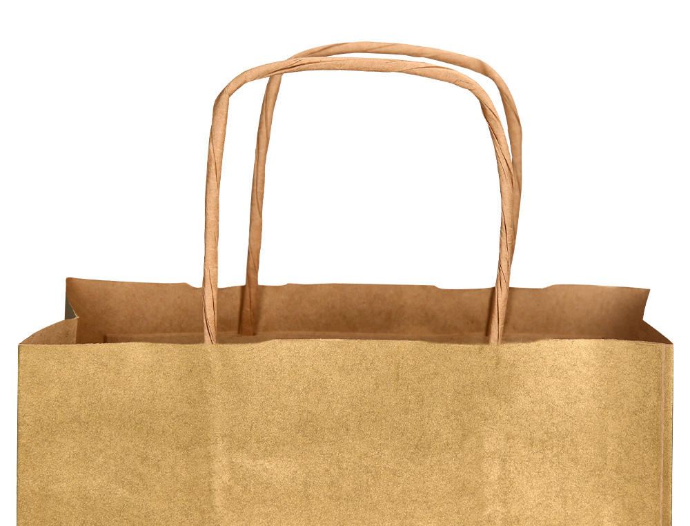 SACO DE PAPEL Q-CONNECT KRAFT OURO XS COM ASA TORCIDA 180X240X80 MM