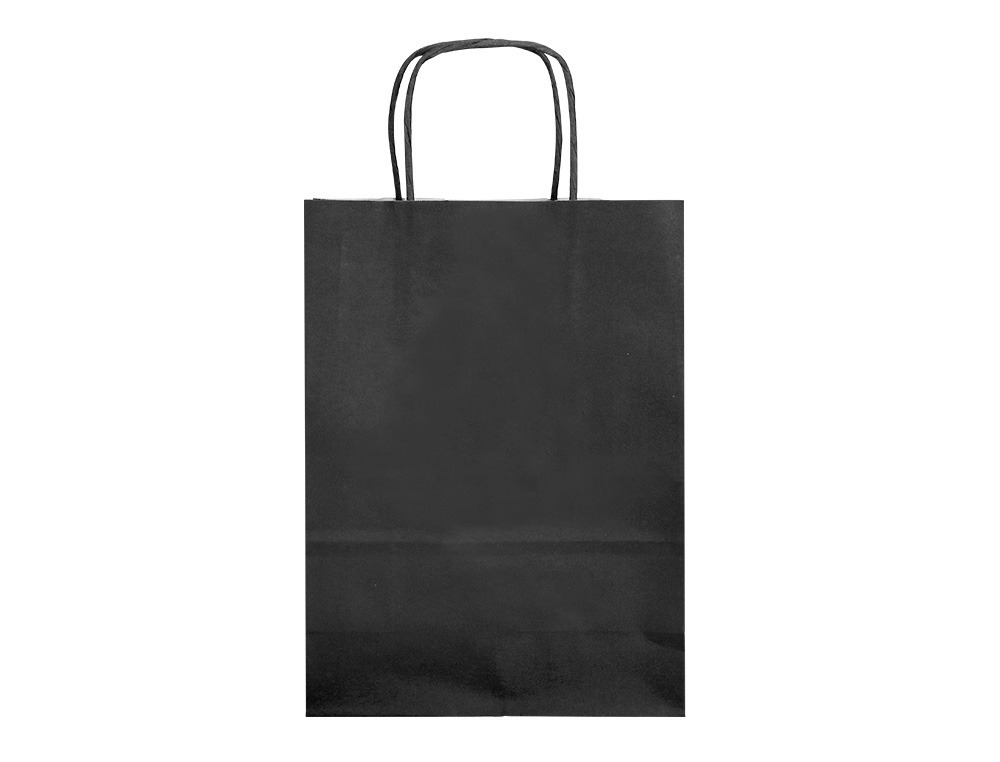 SACO DE PAPEL Q-CONNECT CELULOSE PRETO S COM ASA TORCIDA 240X320X10 MM