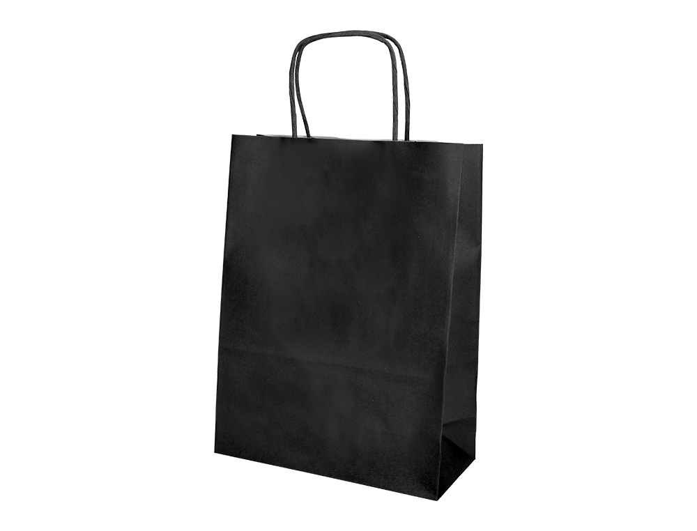 SACO DE PAPEL Q-CONNECT CELULOSE PRETO S COM ASA TORCIDA 240X320X10 MM