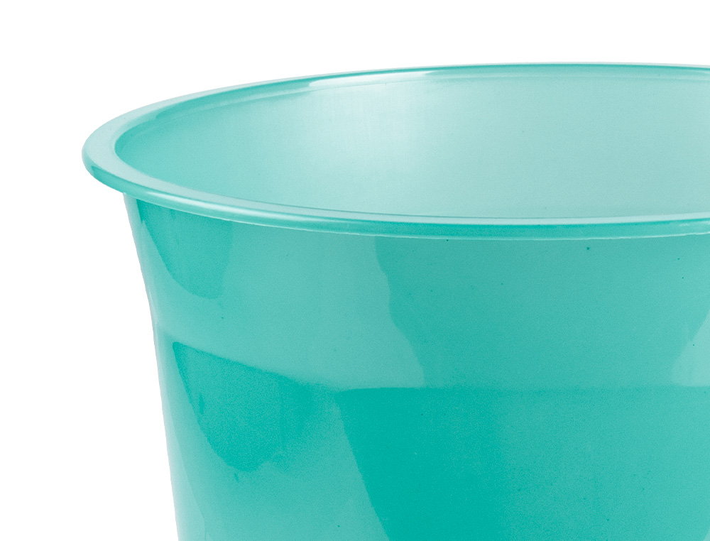 CESTO DE PAPEIS EM PLASTICO LIDERPAPEL ECOUSE 100% RECICLADO MENTA TRANSLUCIDO 13 LITROS 275X285 MM