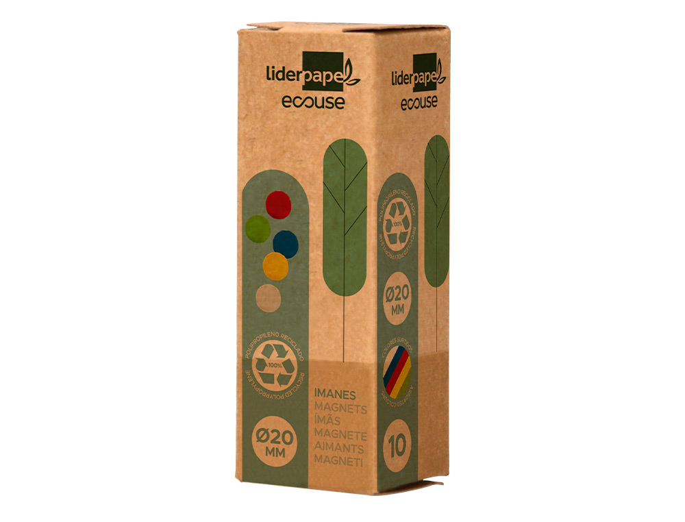 IMAN DE SINALIZACAO LIDERPAPEL ECOUSE PP RECICLADO PARA QUADRO MAGNETICO 20 MM CAIXA DE 10 UNIDADES CORES SORTIDAS