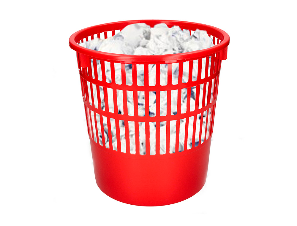 CESTO PLASTICO Q-CONNECT VERMELHO 15 LITROS