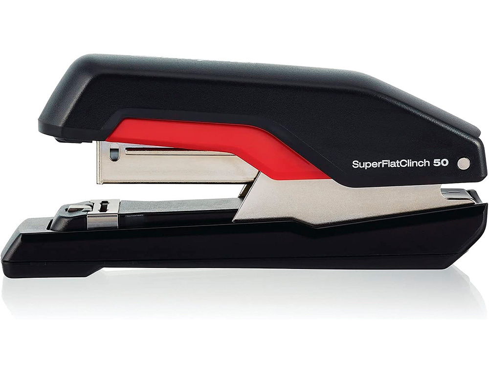 AGRAFADOR RAPID SUPREME S50 PLASTICO CAPACIDADE 50 FOLHAS USA AGRAFES 24/6-8+ E 26/6-8+ COR PRETO/VERMELHO