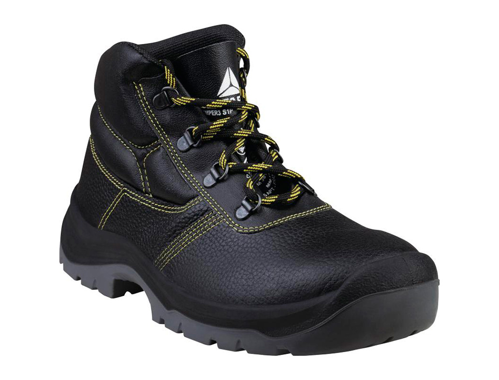 BOTAS DELTAPLUS DE SEGURANCA EM COURO PIGMENTADO SOLA PU BI-DENSIDADE COR PRETO TAMANHO 46