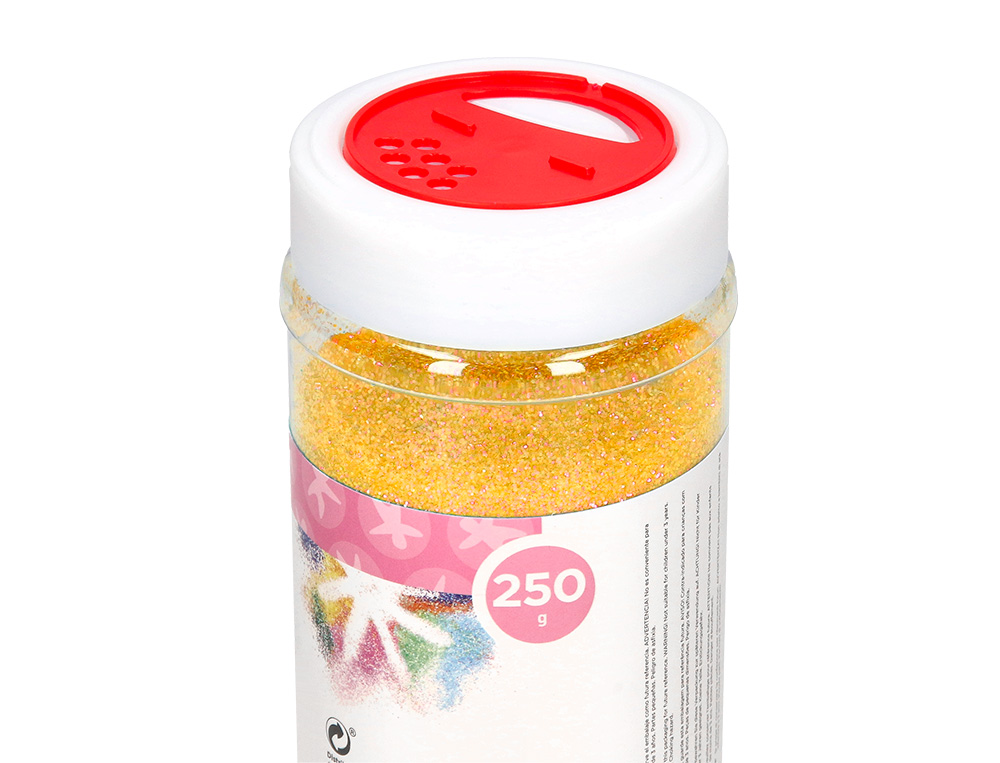 PURPURINA LIDERPAPEL FANTASIA COR AMARELO PASTEL METALIZADO FRASCO DE 250 GR