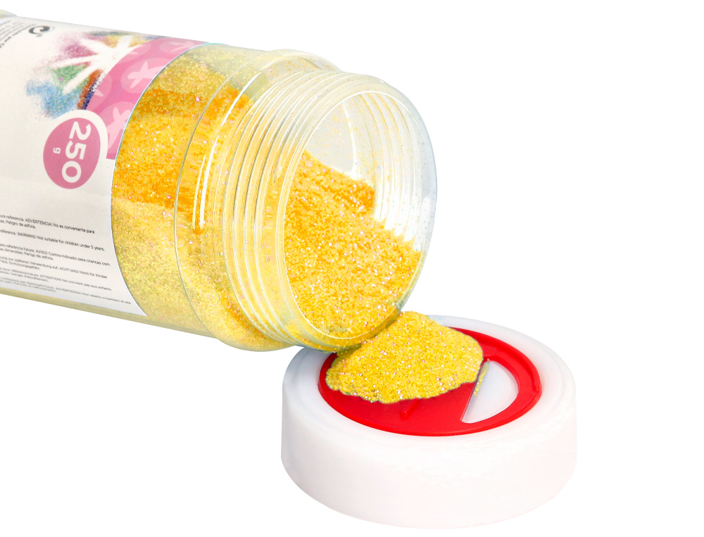 PURPURINA LIDERPAPEL FANTASIA COR AMARELO PASTEL METALIZADO FRASCO DE 250 GR