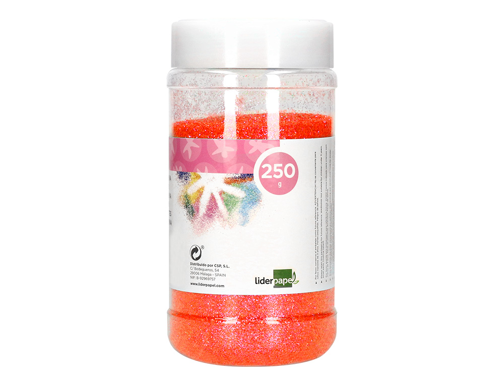 PURPURINA LIDERPAPEL FANTASIA COR LARANJA PASTEL METALIZADO FRASCO DE 250 GR